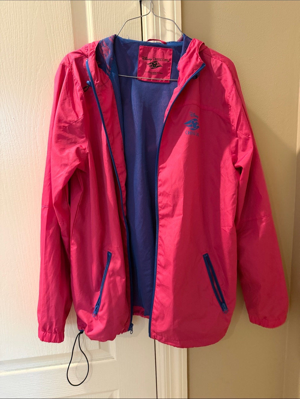 Disney Cruise line Pink Rain Jacket women’s large